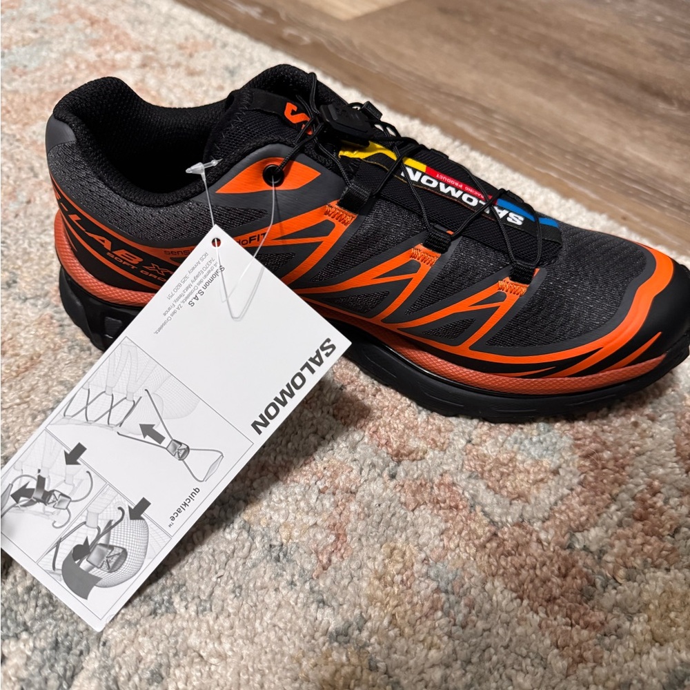 Salomon XT-6 Asphalt Black and Red Trail Shoes - Picture 3 of 6
